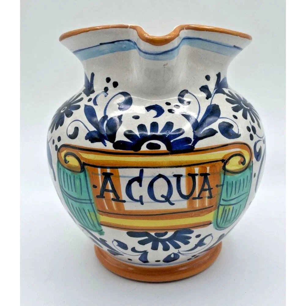 Ricco Deruta Italy Pitcher Hand Painted